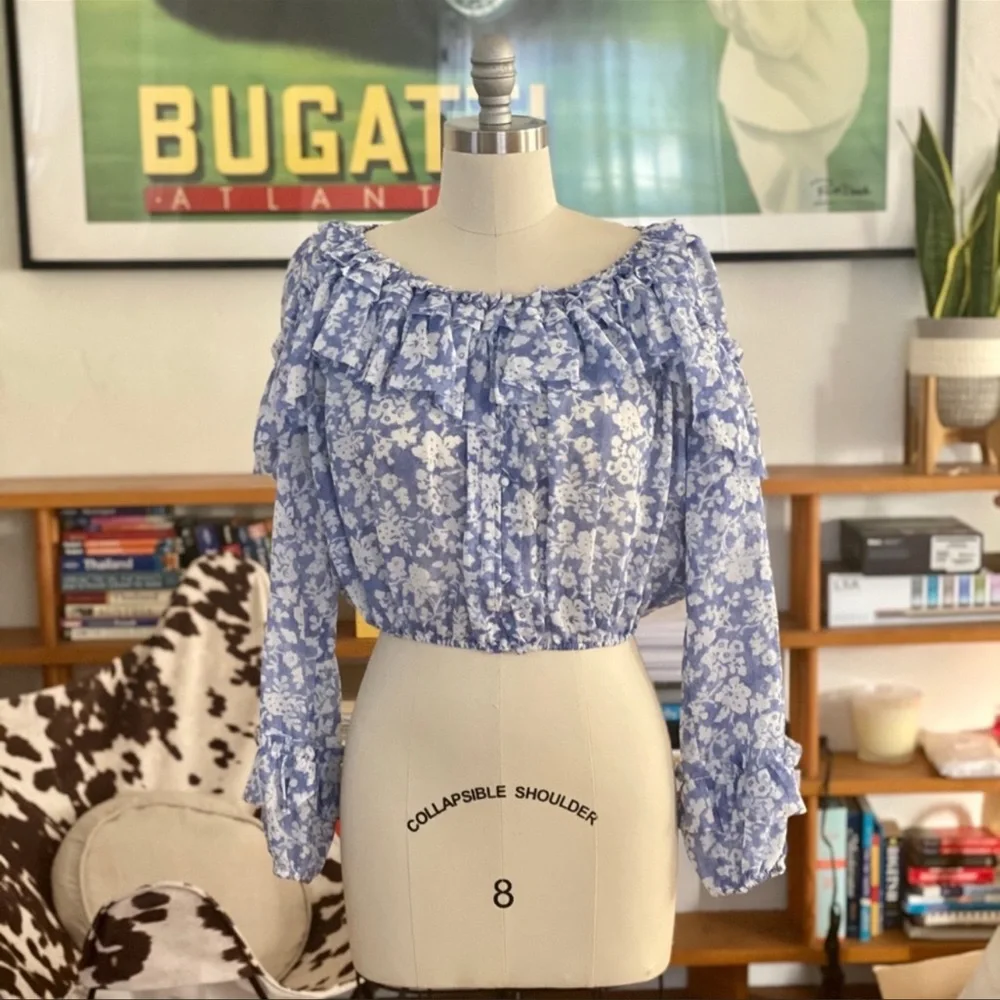 LoveShackFancy Ruffle Popover Top - Picture 3 of 7